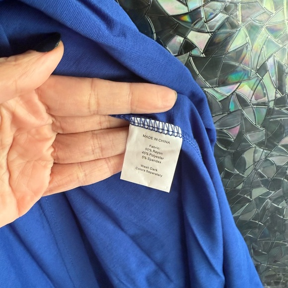 Cobalt Blue One Shoulder Side Slit Maxi Long Fitted Date Night Women’s Dress NWT - Picture 6 of 6